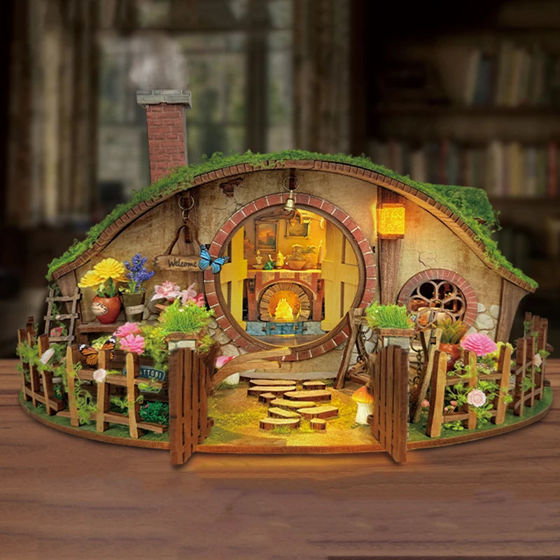 NEW DIY Wooden Magic Ring Casa Doll Houses Miniature Model Kits Handmade Dollhouse
