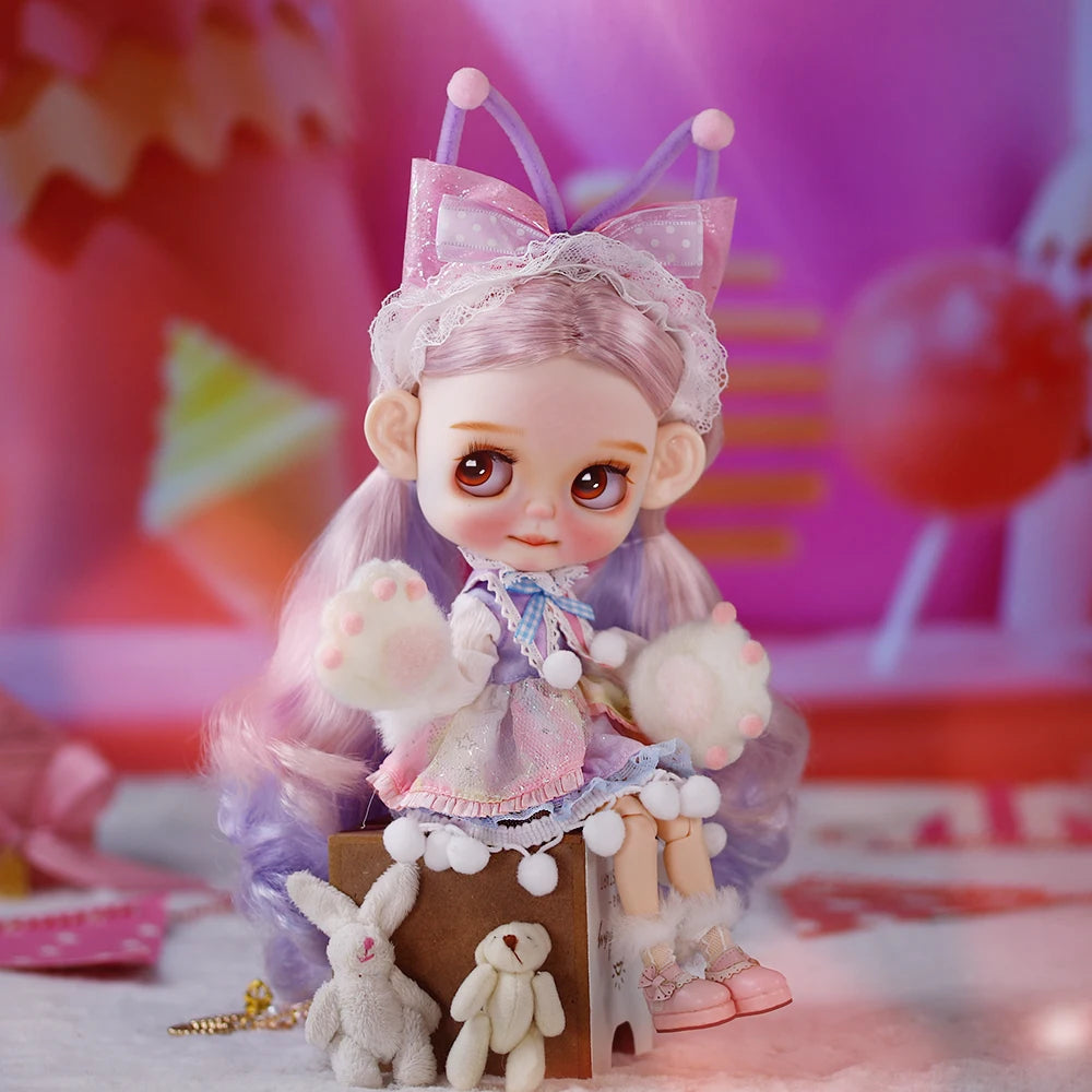 Ooak Cute Buns Baby ICY DBS Blyth Doll Carved Lips Matte Face 1/6 BJD Azone S Anime Girl