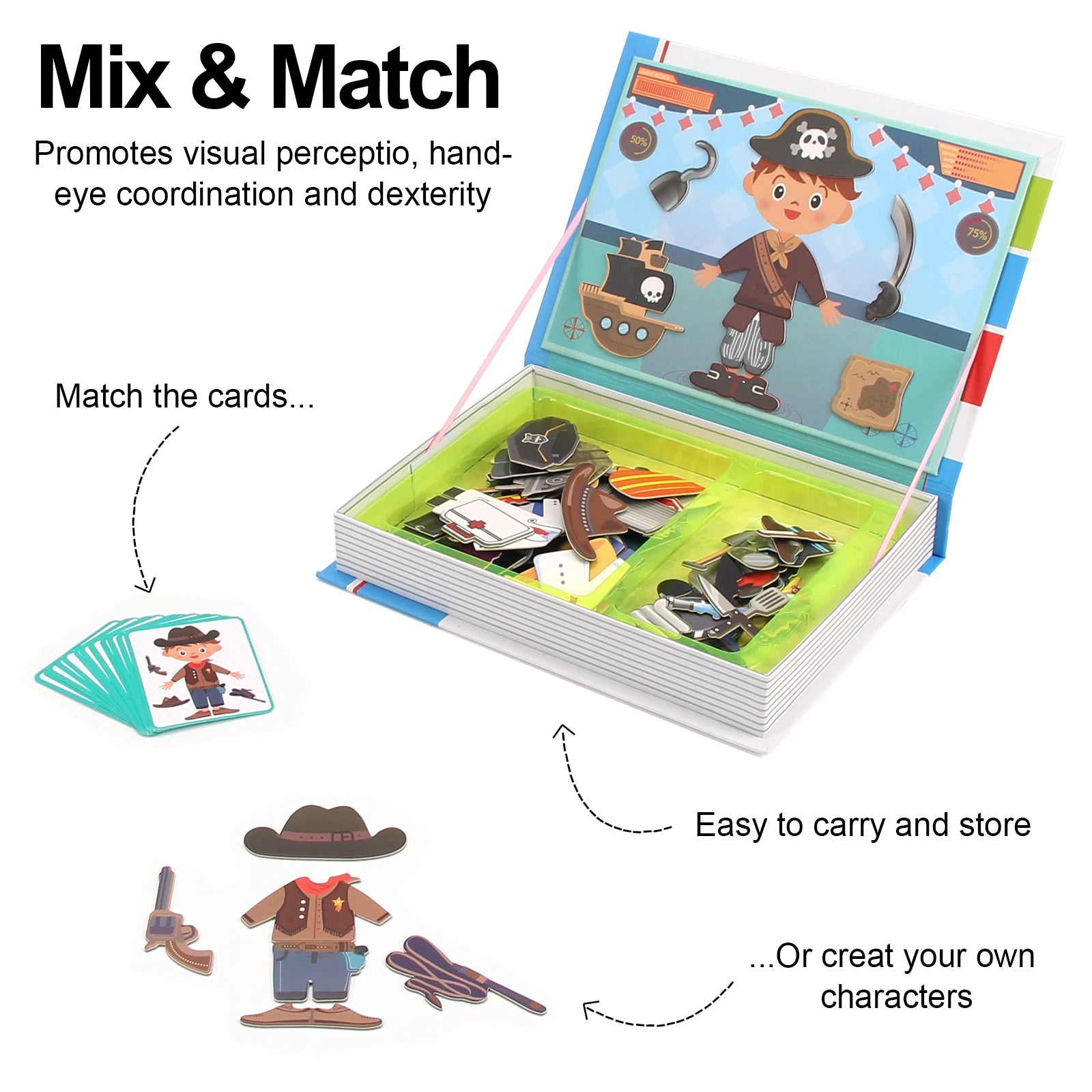 Funny Children's Intelligent Magnetic Book 3D Cartoon Puzzles Jigsaw Brain Training Game Educational