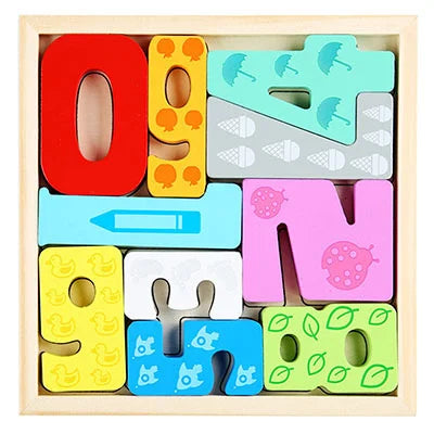 Montessori Wooden Toys 3D Jigsaw Puzzle Tangram Math Toys Baby Hand Grasp Board Shape