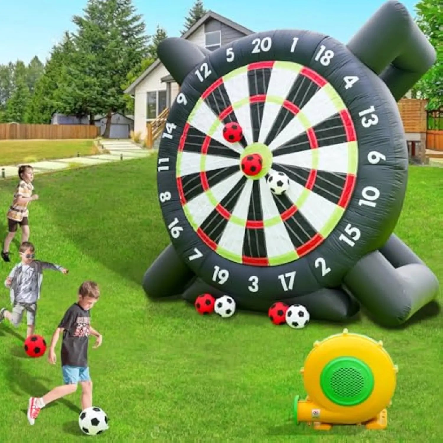 10ft Adult Inflatable Football Dart Board/Giant Football Game with 8 Football Blowers for Camping