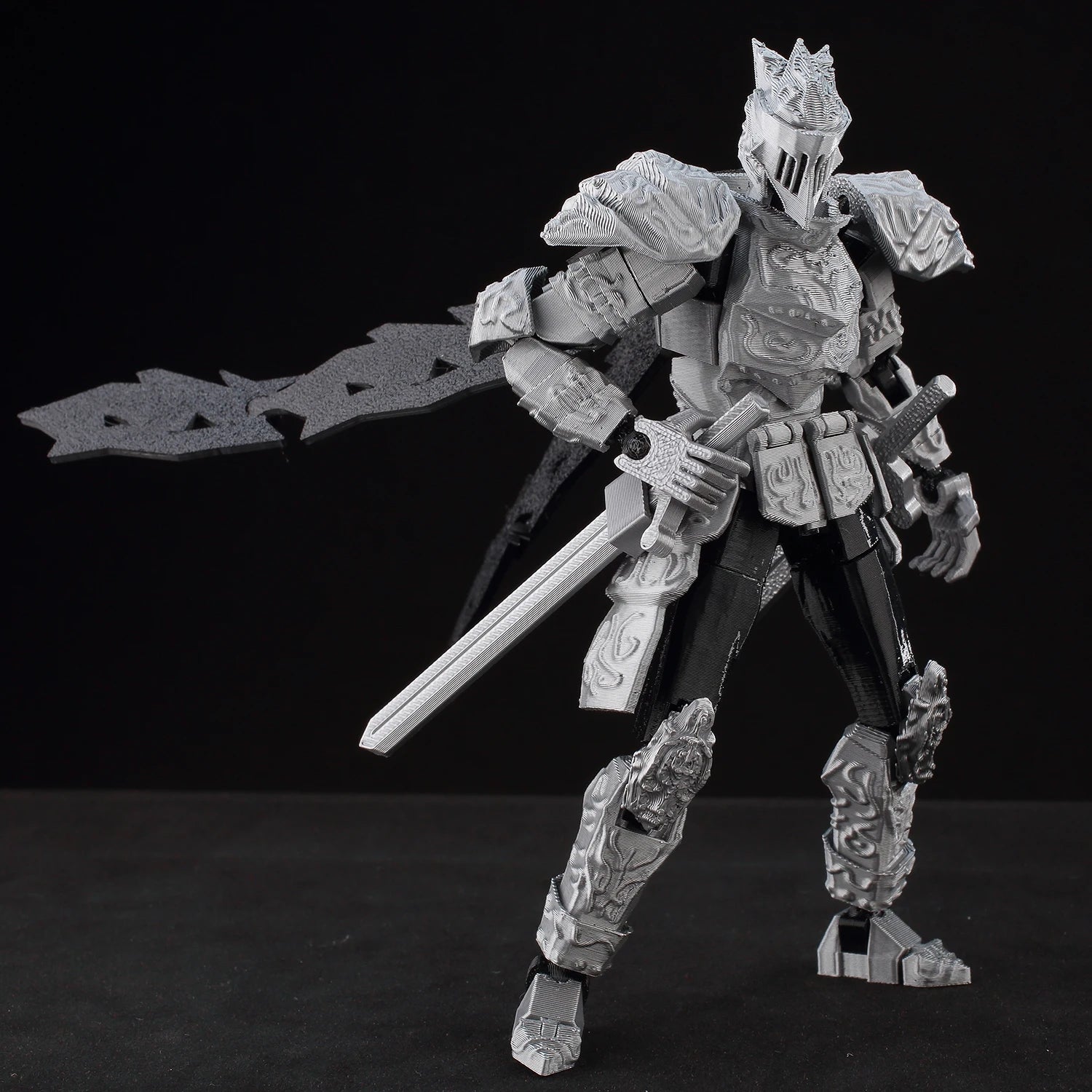 9L3D Lucky13 Silver Armor Knight Action Figure Dummy13 with TripleWeapon T13 Multi-Jointed