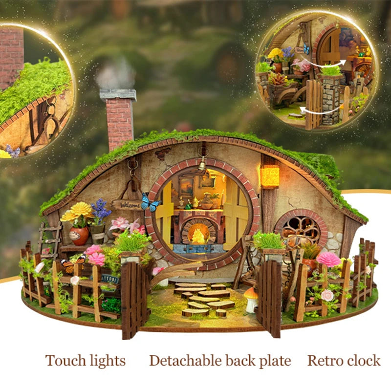 NEW DIY Wooden Magic Ring Casa Doll Houses Miniature Model Kits Handmade Dollhouse