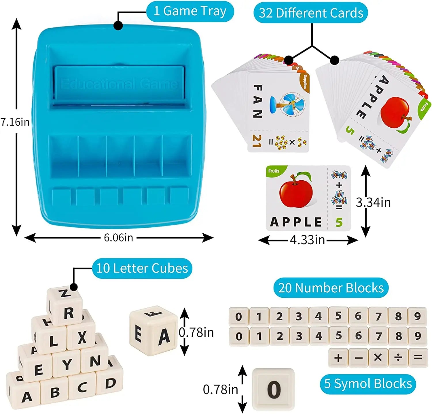 Children's educational toys supporting alphabet arithmetic games for boys girls 4-12 years old