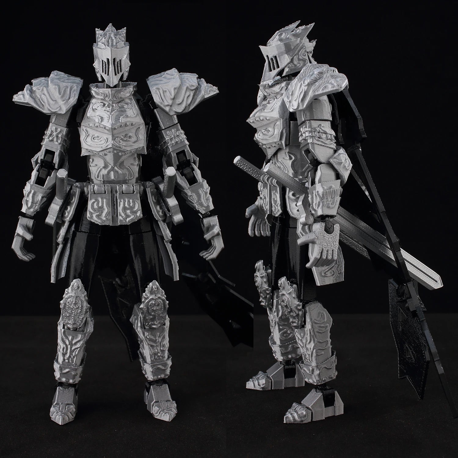 9L3D Lucky13 Silver Armor Knight Action Figure Dummy13 with TripleWeapon T13 Multi-Jointed