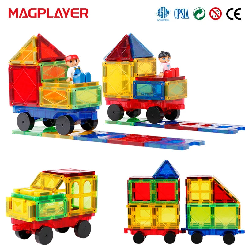 Magplayer Magnetic Building Blocks Construction Strong Magnet Tiles Children Montessori