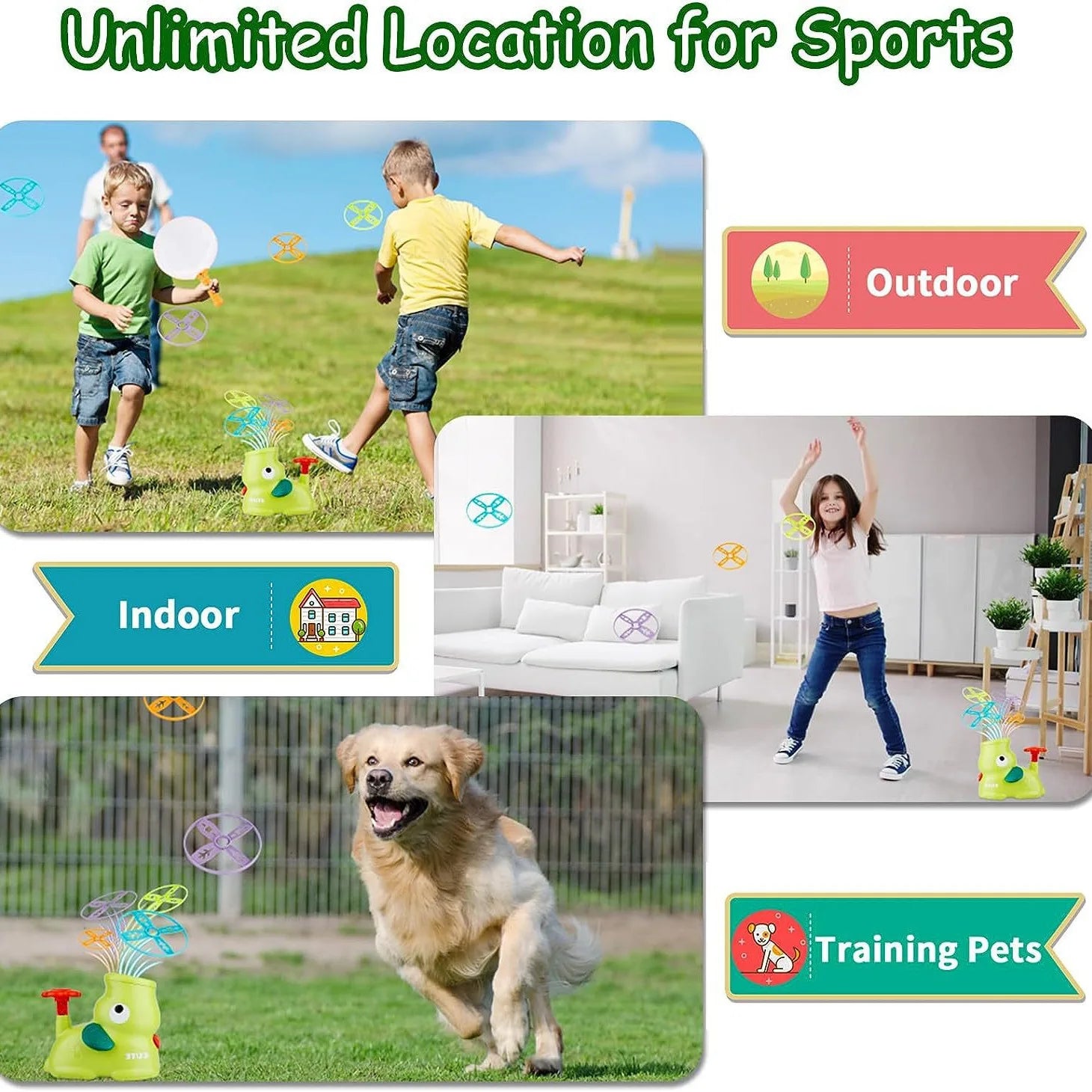 Flying Disc Air Rocket Launcher Saucer Outdoor Soaring Propeller Garden Game Novel Children