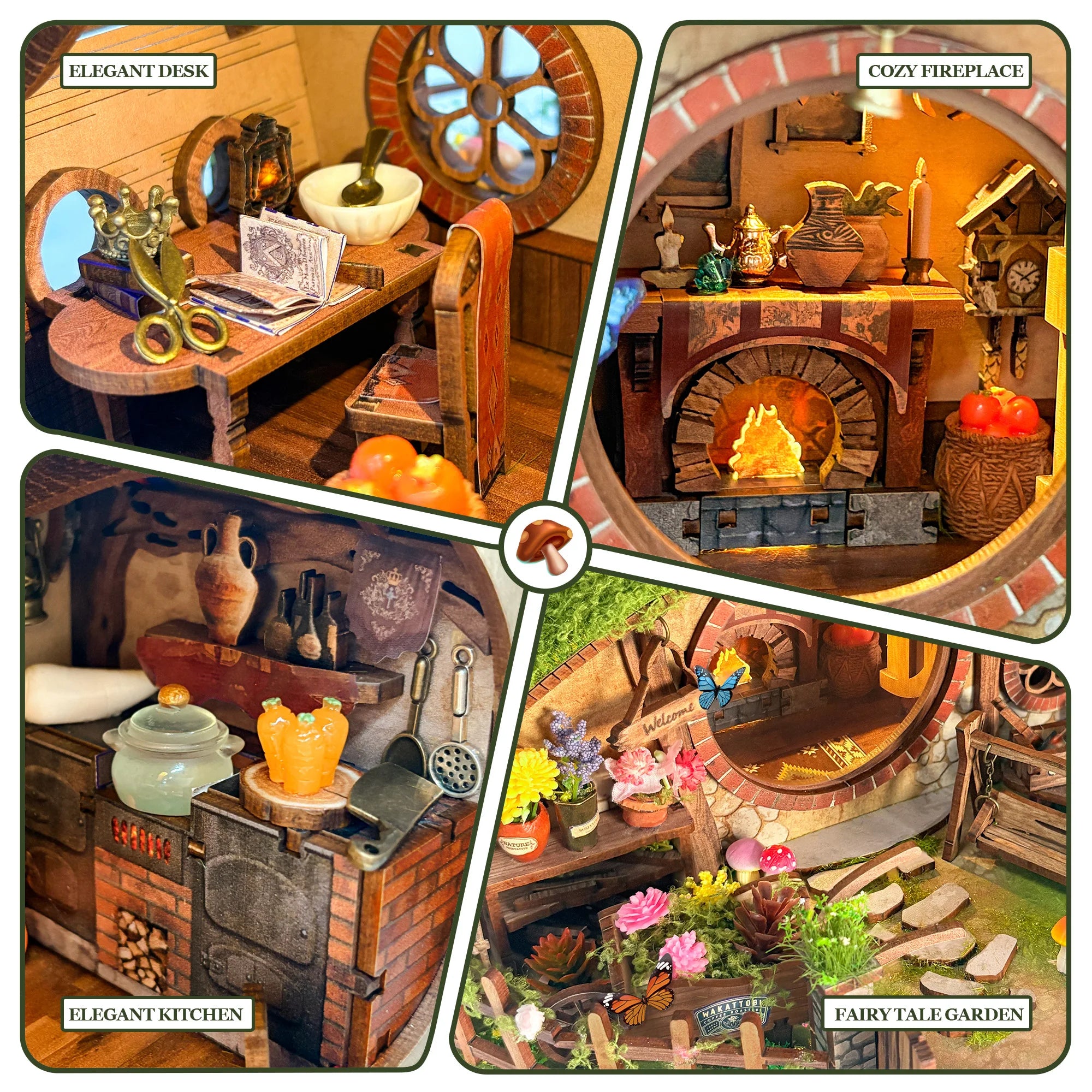 NEW DIY Wooden Magic Ring Casa Doll Houses Miniature Model Kits Handmade Dollhouse