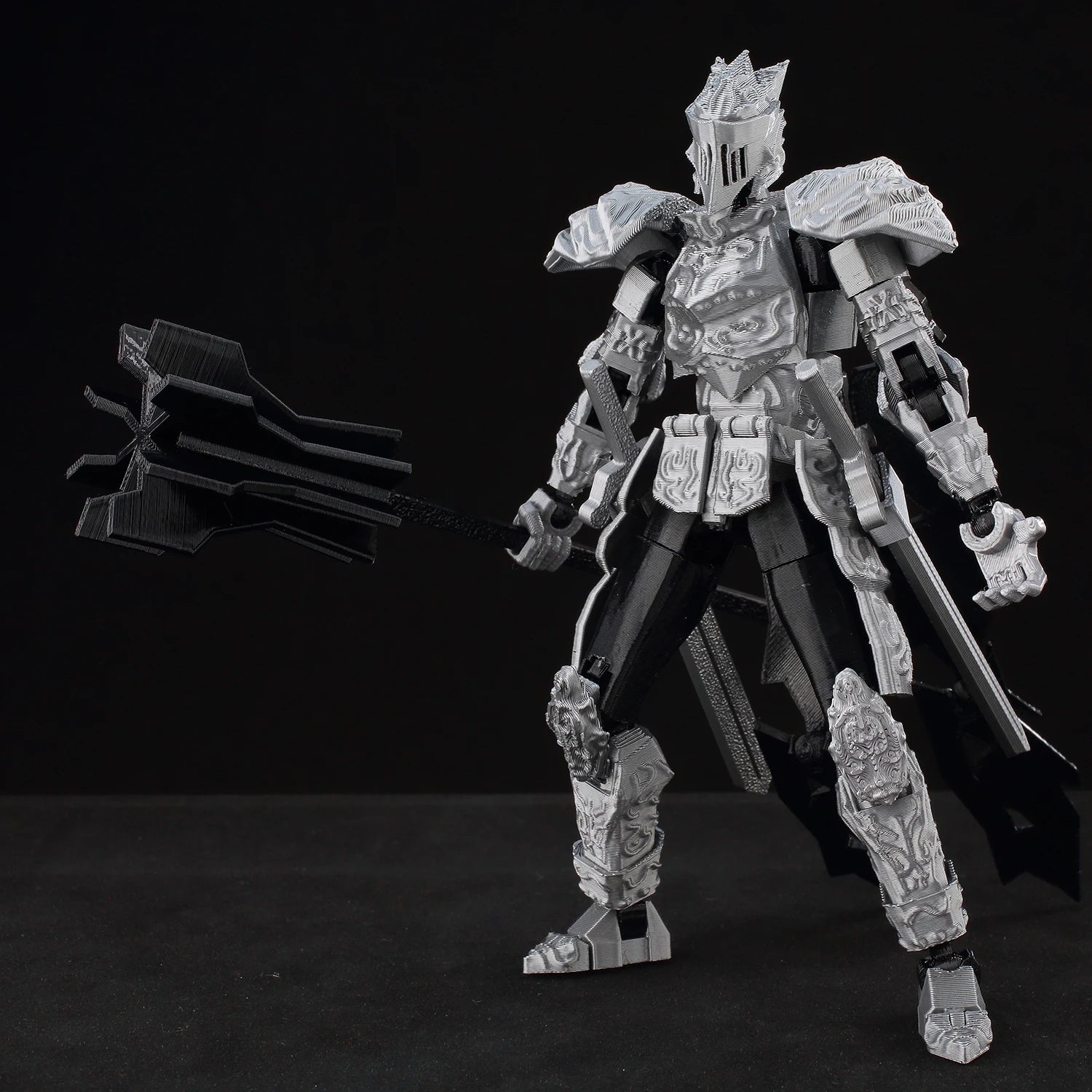 9L3D Lucky13 Silver Armor Knight Action Figure Dummy13 with TripleWeapon T13 Multi-Jointed