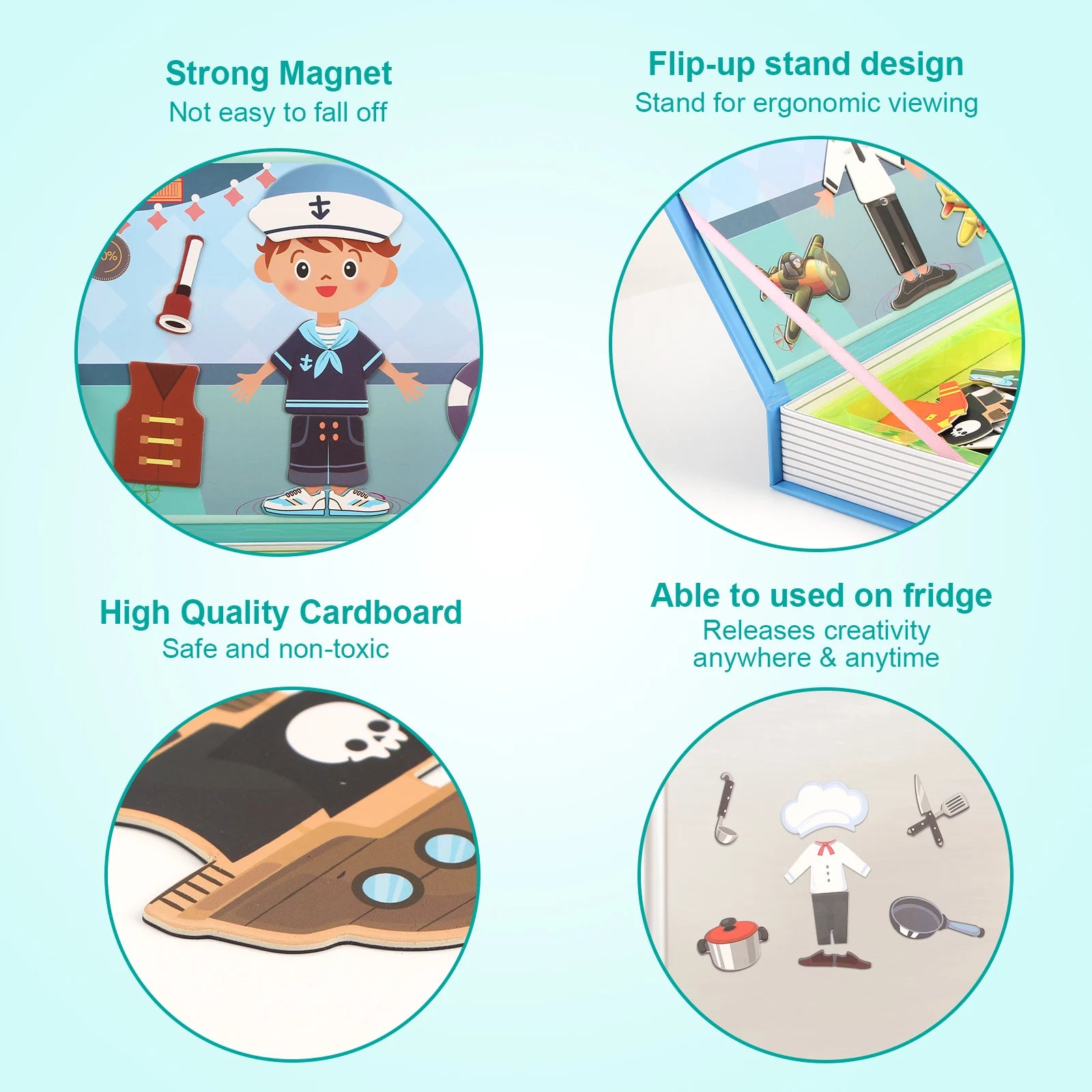 Funny Children's Intelligent Magnetic Book 3D Cartoon Puzzles Jigsaw Brain Training Game Educational