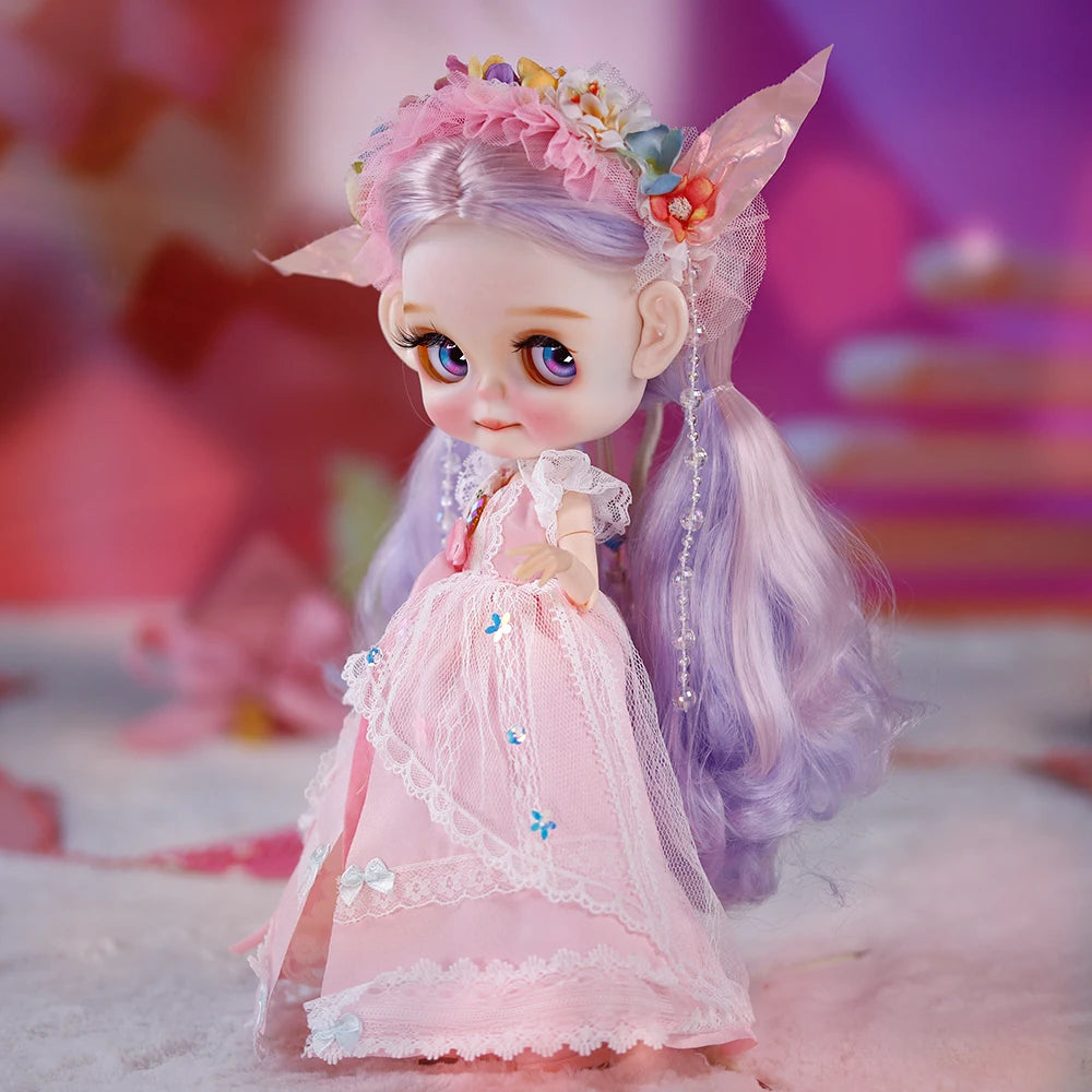 Ooak Cute Buns Baby ICY DBS Blyth Doll Carved Lips Matte Face 1/6 BJD Azone S Anime Girl