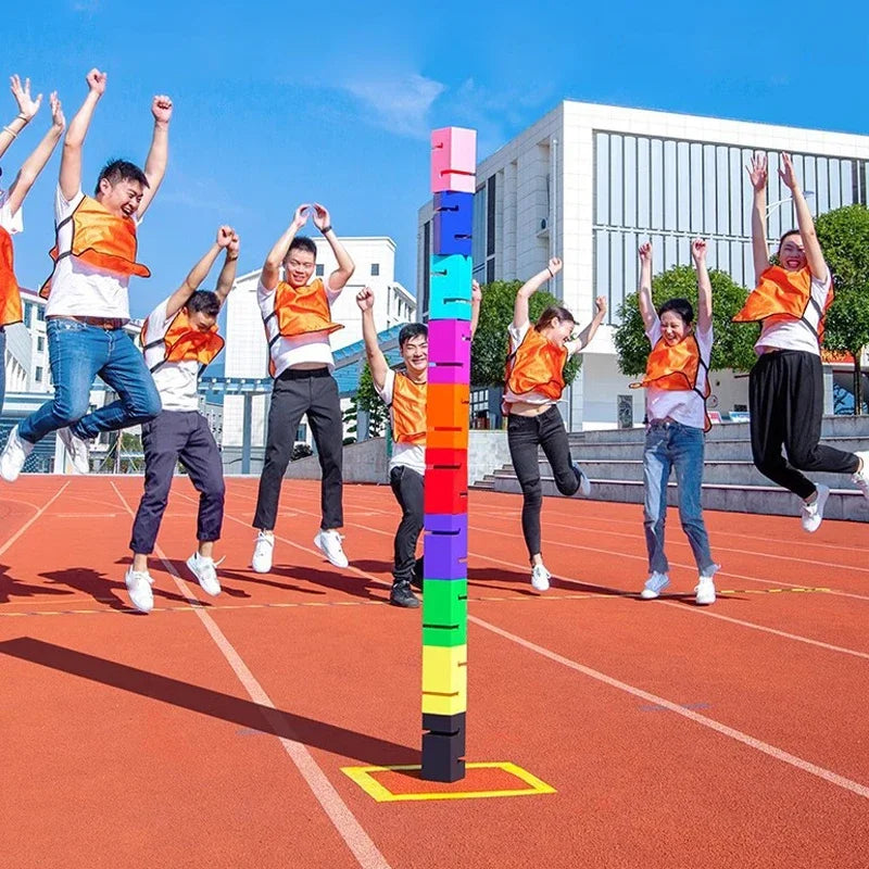 Outdoor Games Kids Toys Boys Girls Sensory System Training Adult Build Tower Block Together Team Building