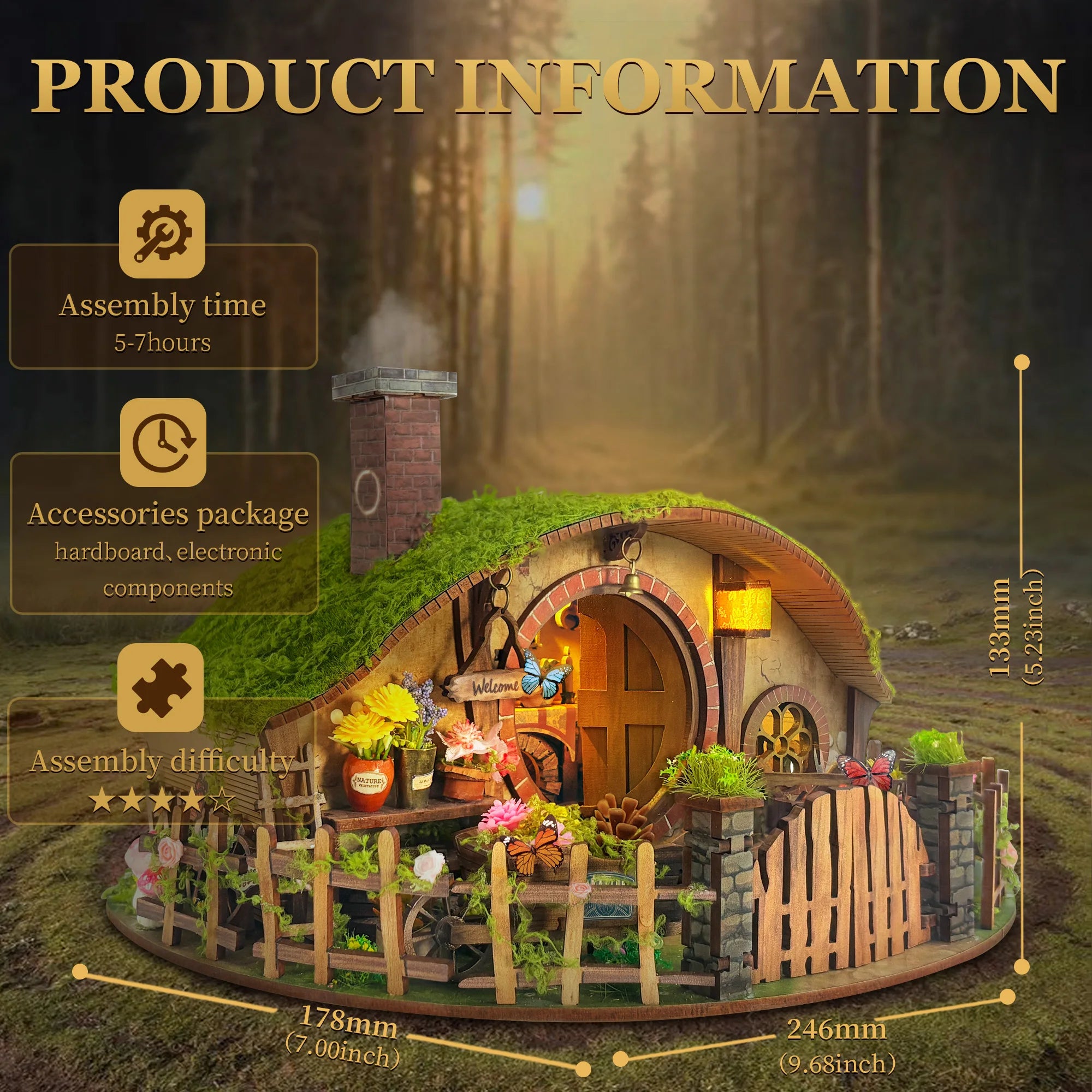 NEW DIY Wooden Magic Ring Casa Doll Houses Miniature Model Kits Handmade Dollhouse