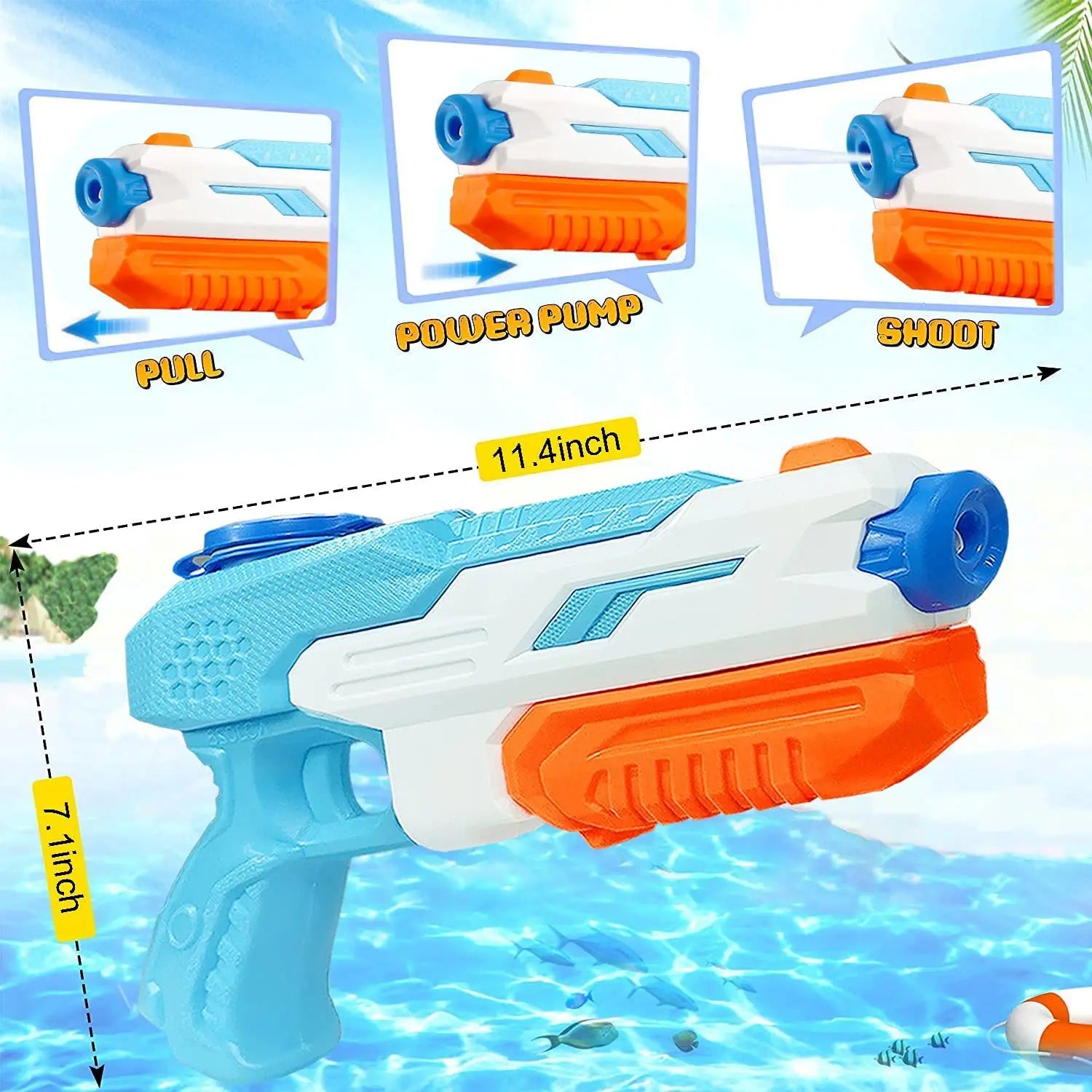 Water Guns Summer Soaker Squirt Guns 600CC for kids Boys Girls Adults Outdoor Toy for Swimming Pool