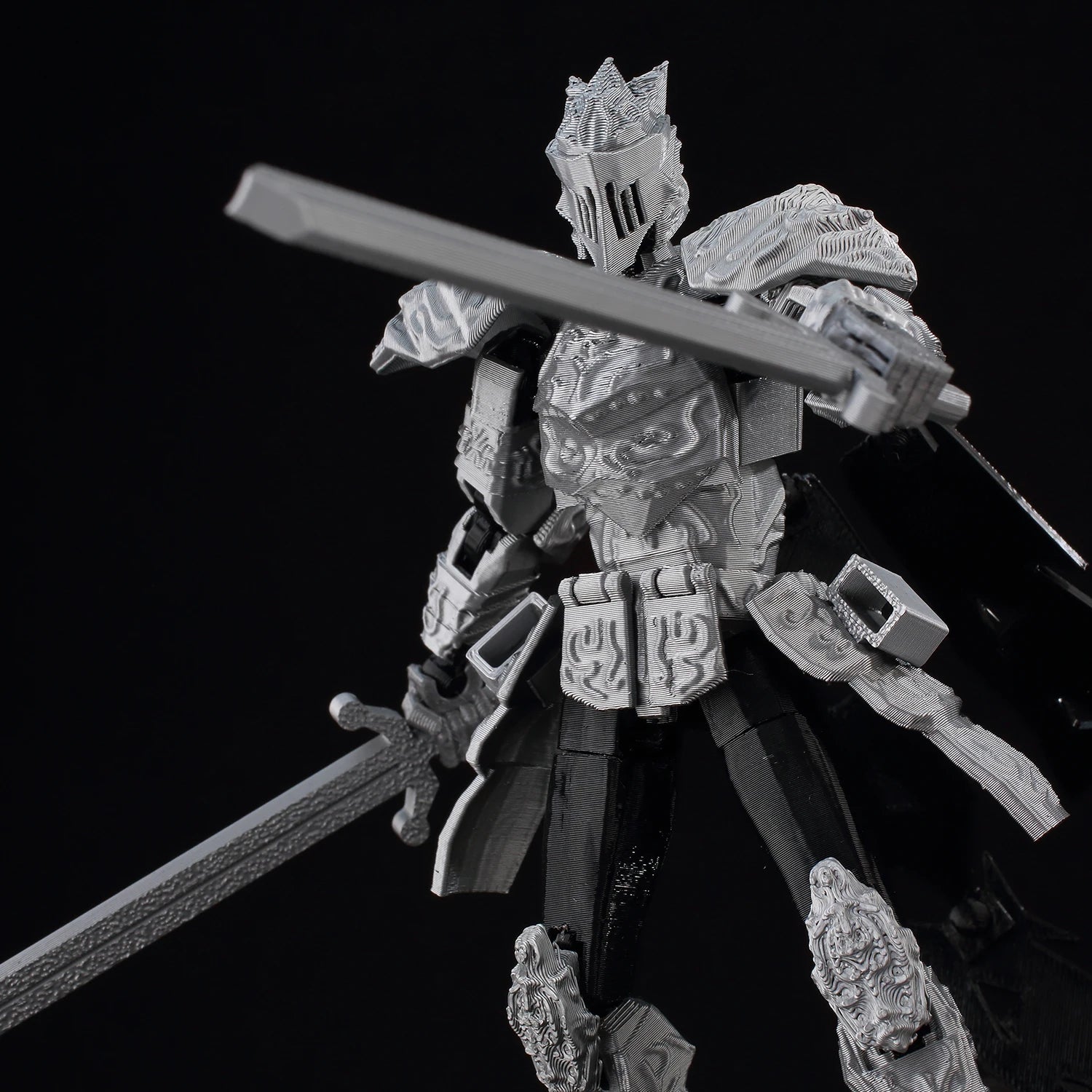 9L3D Lucky13 Silver Armor Knight Action Figure Dummy13 with TripleWeapon T13 Multi-Jointed