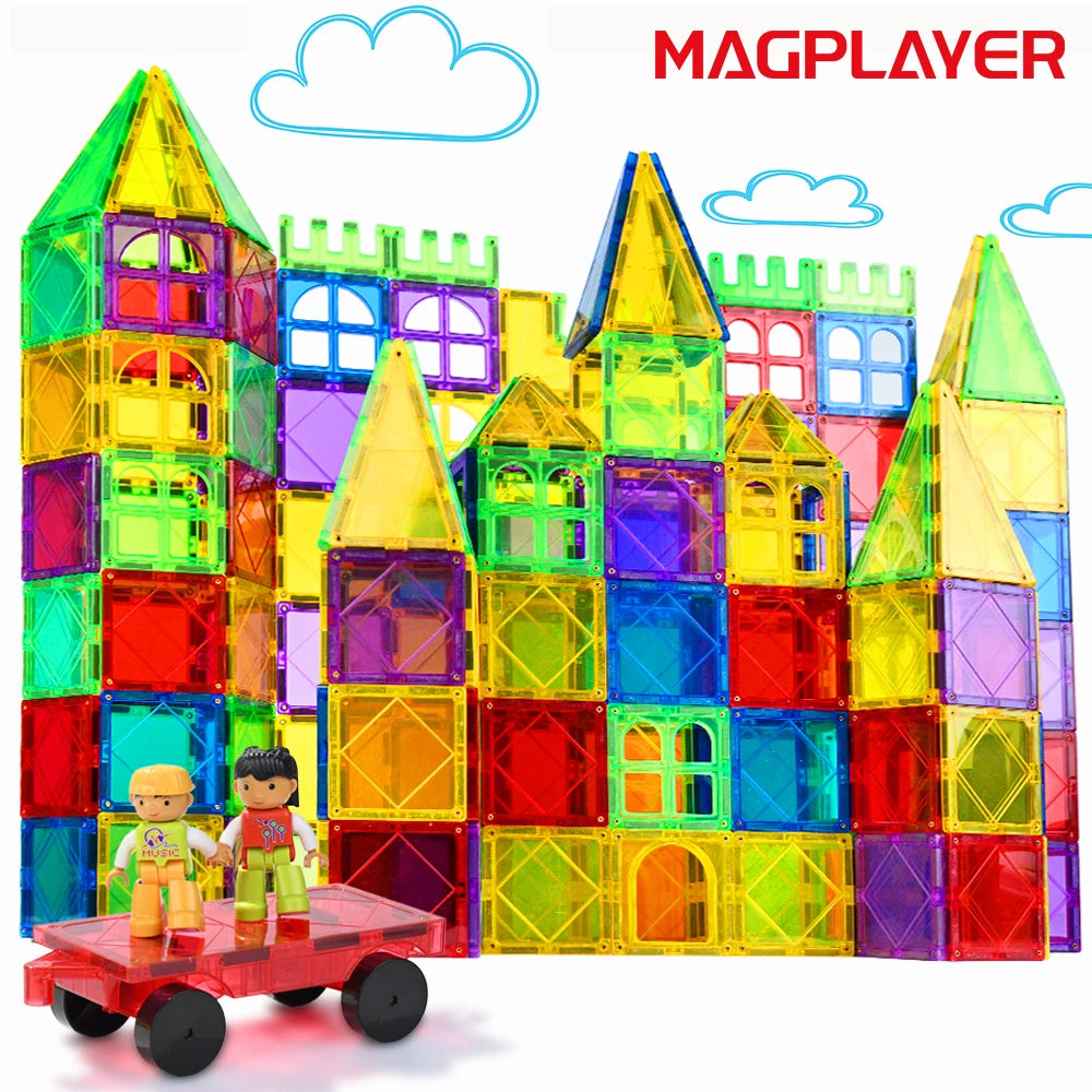 Magplayer Magnetic Building Blocks Construction Strong Magnet Tiles Children Montessori