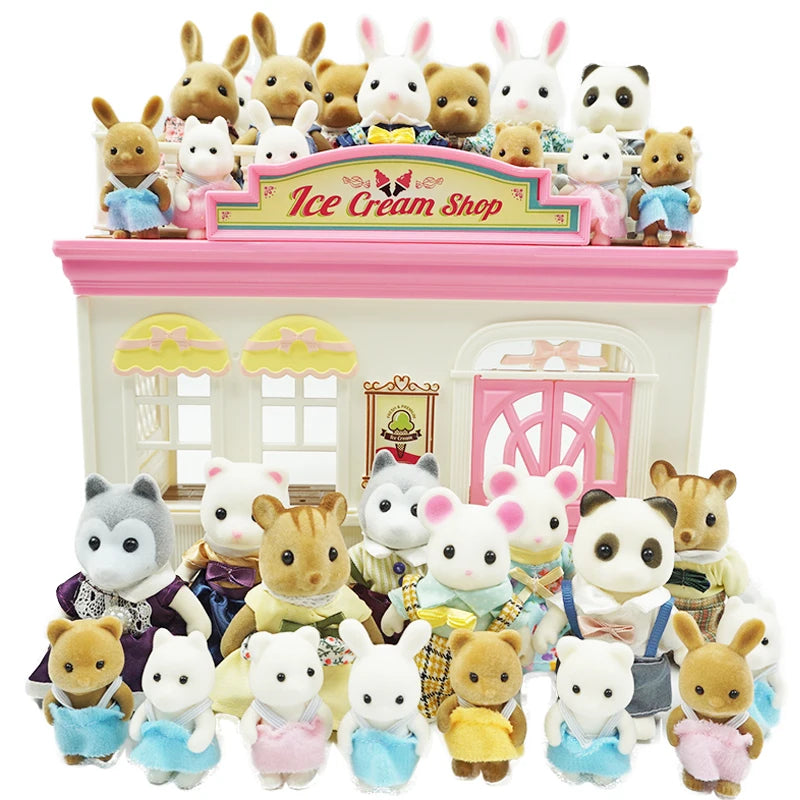 DIY Miniatura Doll House Children Furniture 1:12 Forest Animal Family Villa Furniture Doll