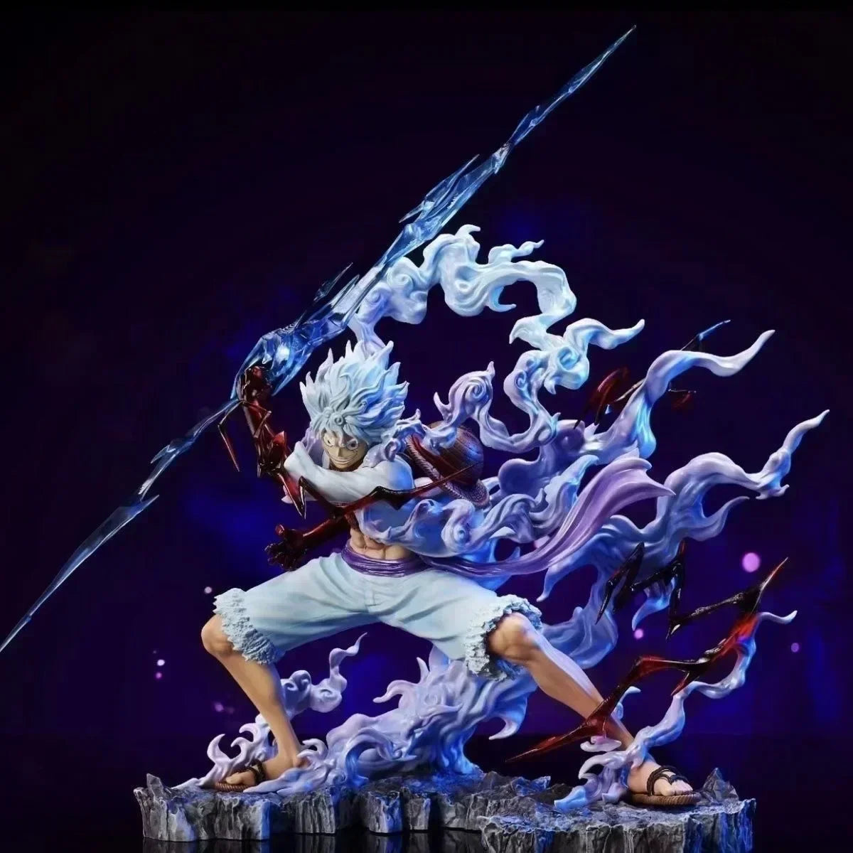 28cm One Piece Figure Sun God Gear 5 Nika Luffy Action Figure GK Thunderbolt Monkey