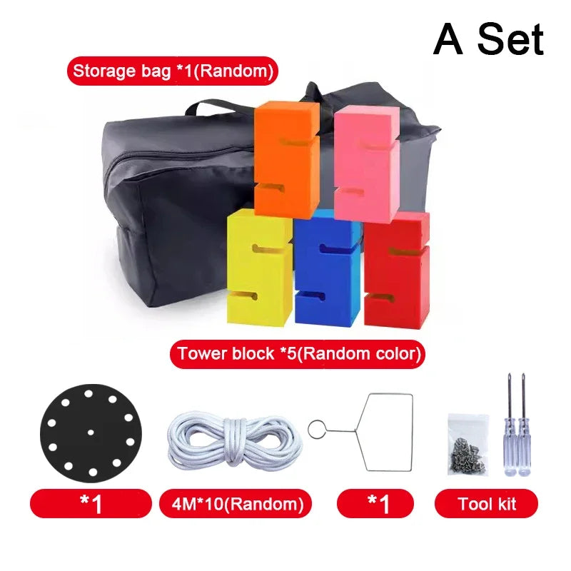 Outdoor Games Kids Toys Boys Girls Sensory System Training Adult Build Tower Block Together Team Building