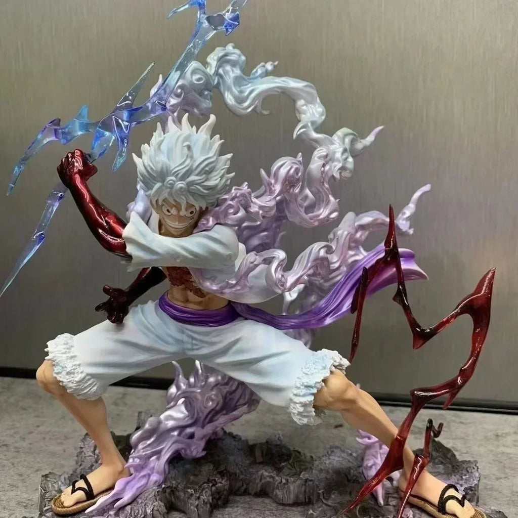 28cm One Piece Figure Sun God Gear 5 Nika Luffy Action Figure GK Thunderbolt Monkey