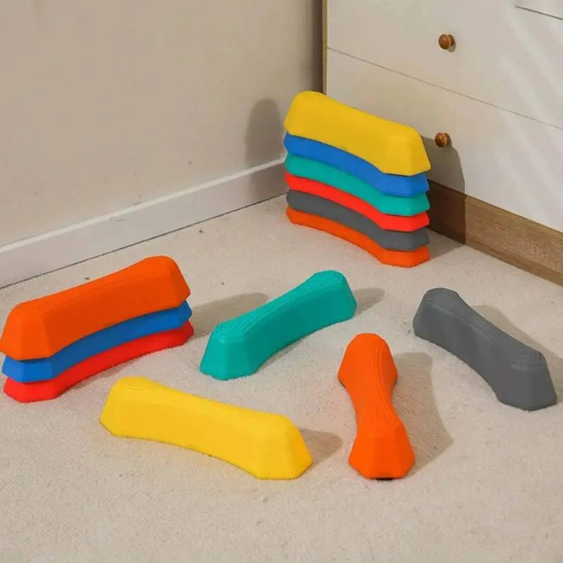 Stepping Stones For Kids Rainbow Non-slip Textured Sensory Stepping Stones For Kids 6PCS Portable