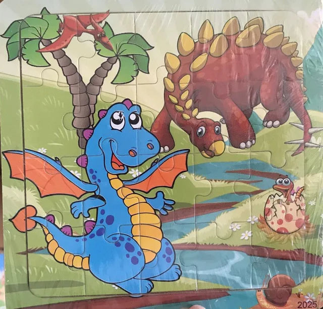 New 20 Piece Wooden 3d Puzzle Cartoon Animal Vehicle Jigsaw Puzzle Montessori Educational Toys