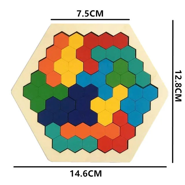 Montessori Wooden Toys 3D Jigsaw Puzzle Tangram Math Toys Baby Hand Grasp Board Shape