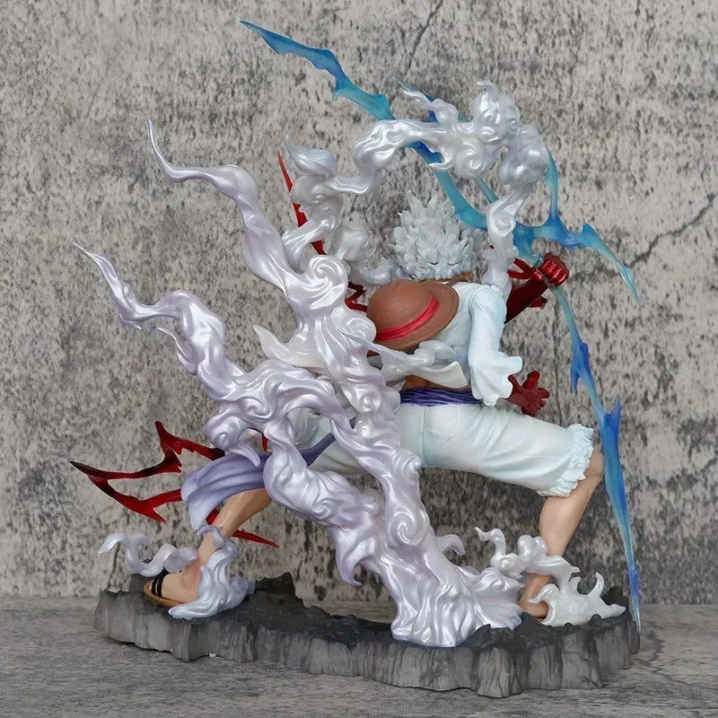 28cm One Piece Figure Sun God Gear 5 Nika Luffy Action Figure GK Thunderbolt Monkey