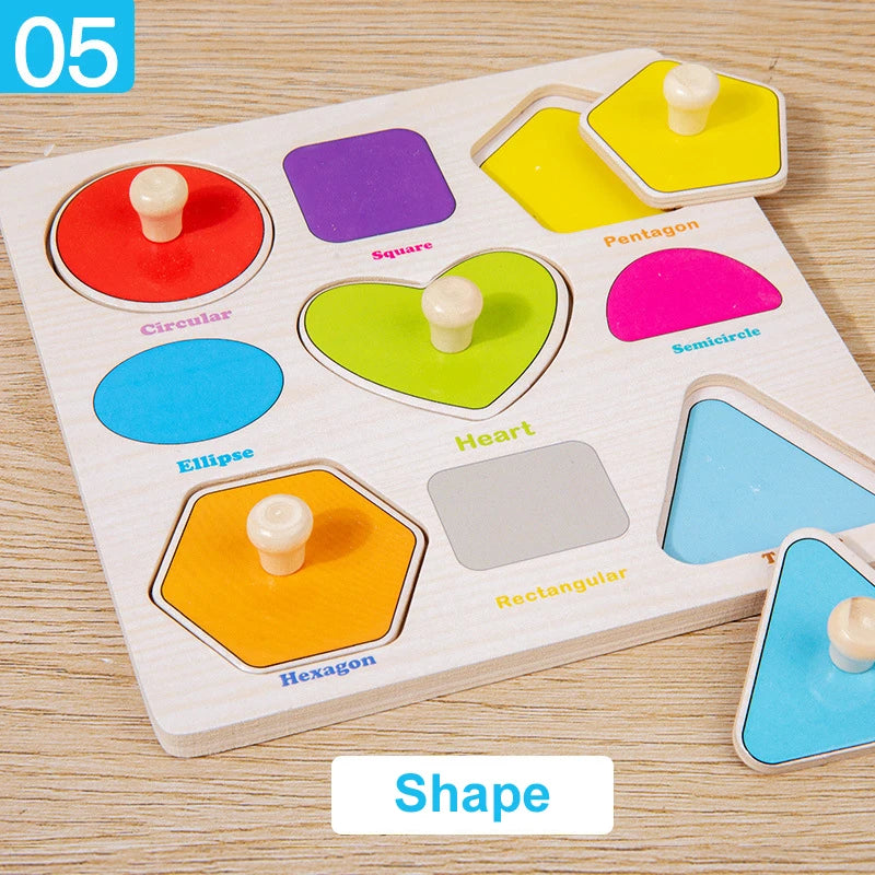 Montessori Baby Toys Wooden 3d Puzzle Cartoon Animal Intelligence Jigsaw Puzzle Early