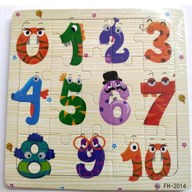 New 20 Piece Wooden 3d Puzzle Cartoon Animal Vehicle Jigsaw Puzzle Montessori Educational Toys