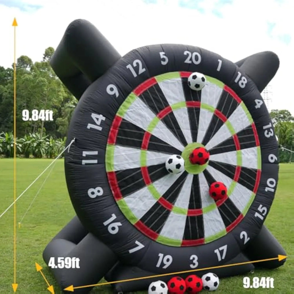 10ft Adult Inflatable Football Dart Board/Giant Football Game with 8 Football Blowers for Camping