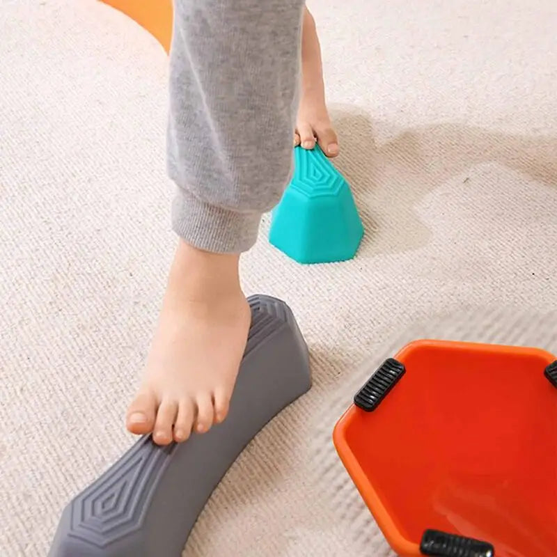 Stepping Stones For Kids Rainbow Non-slip Textured Sensory Stepping Stones For Kids 6PCS Portable